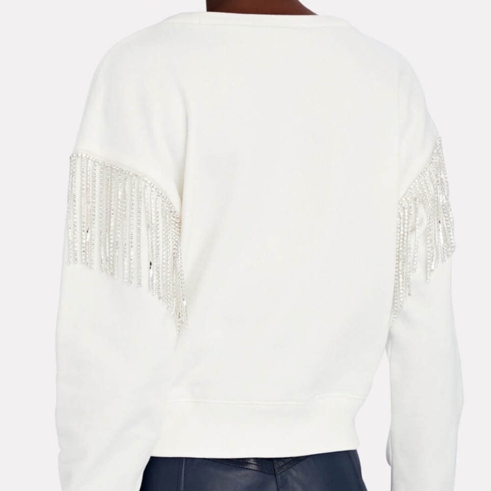 Intermix Terry Crystal Fringe Sweatshirt